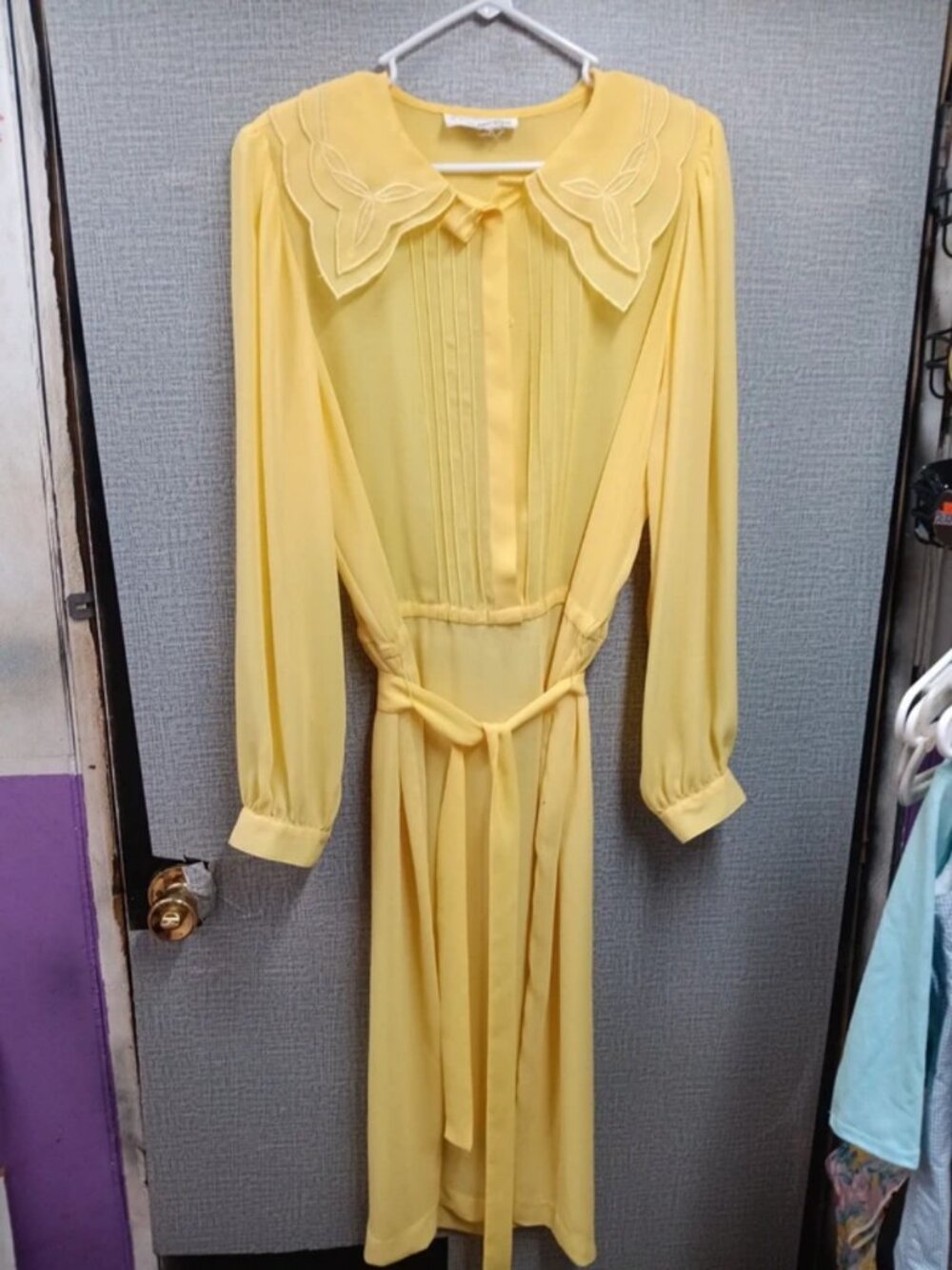 Vintage Women's Yellow Dress Size XL